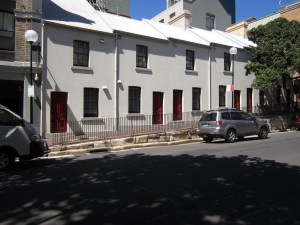 Row of terraced houses in The Rocks, Sydney, Australia